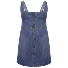 Women's Plus Size Denim Pinafore Skater Dress 14-24 | Clove Jeans