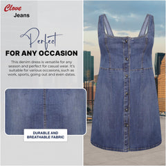Women's Plus Size Denim Pinafore Skater Dress 14-24 | Clove Jeans