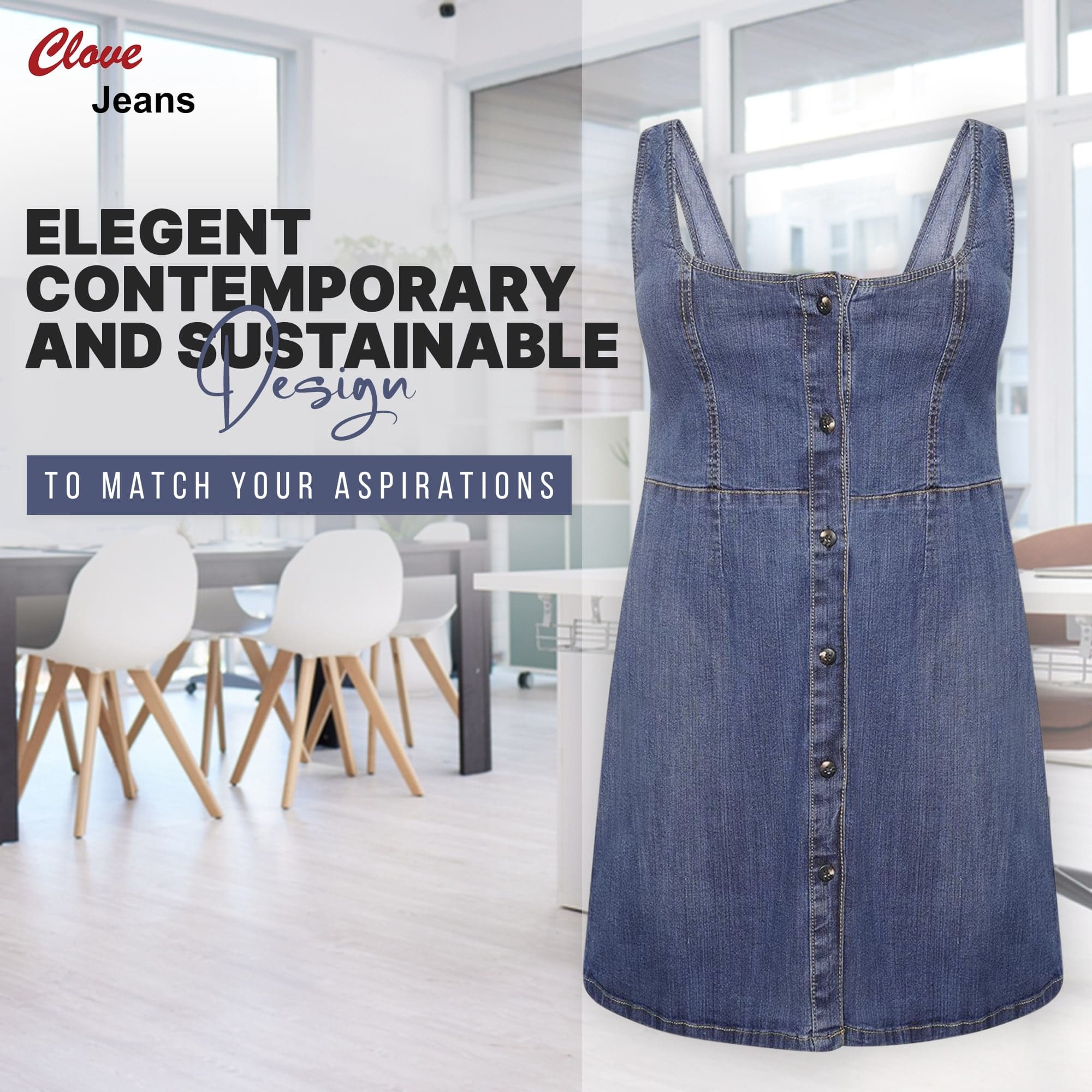 Women's Plus Size Denim Pinafore Skater Dress 14-24 | Clove Jeans