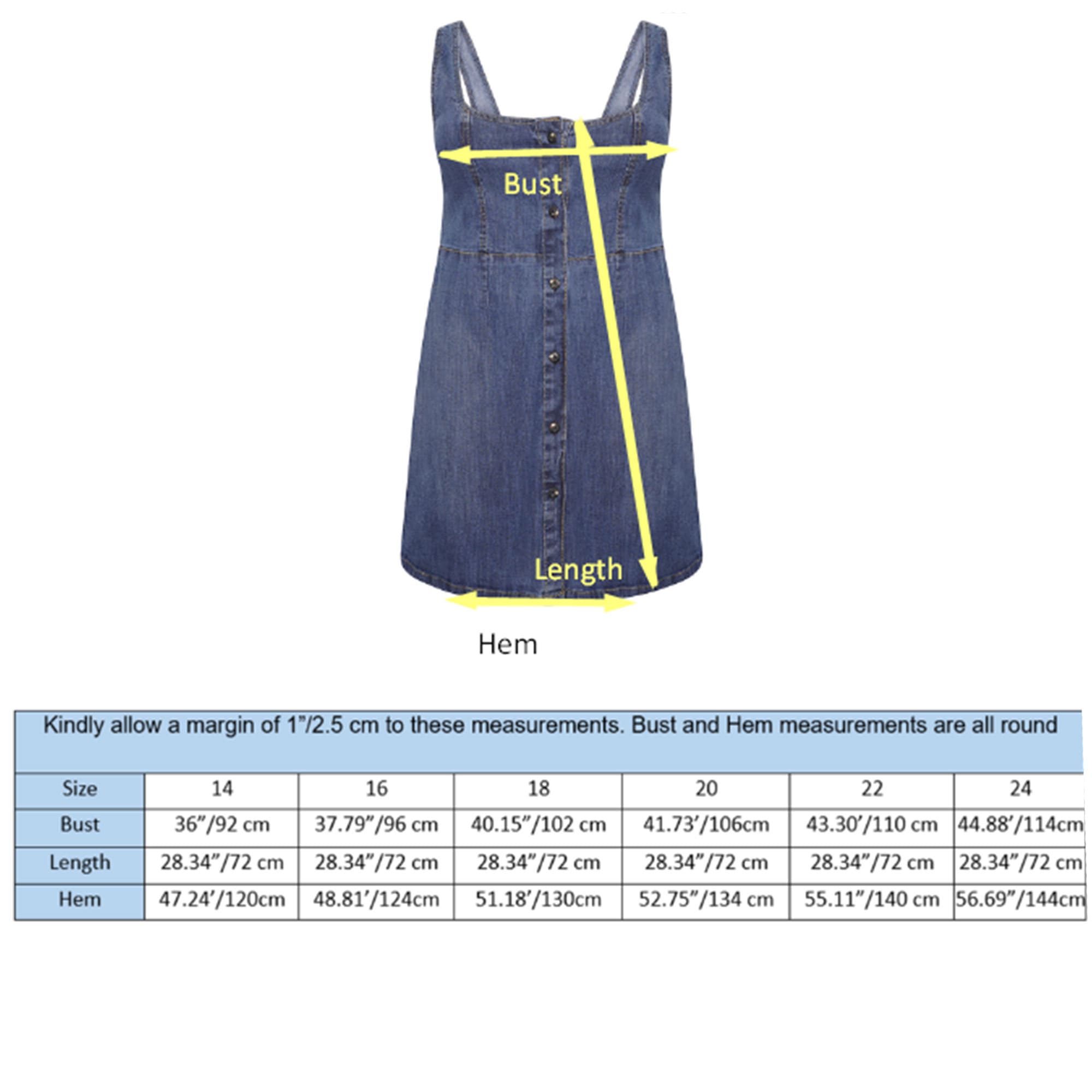 Women's Plus Size Denim Pinafore Skater Dress 14-24 | Clove Jeans
