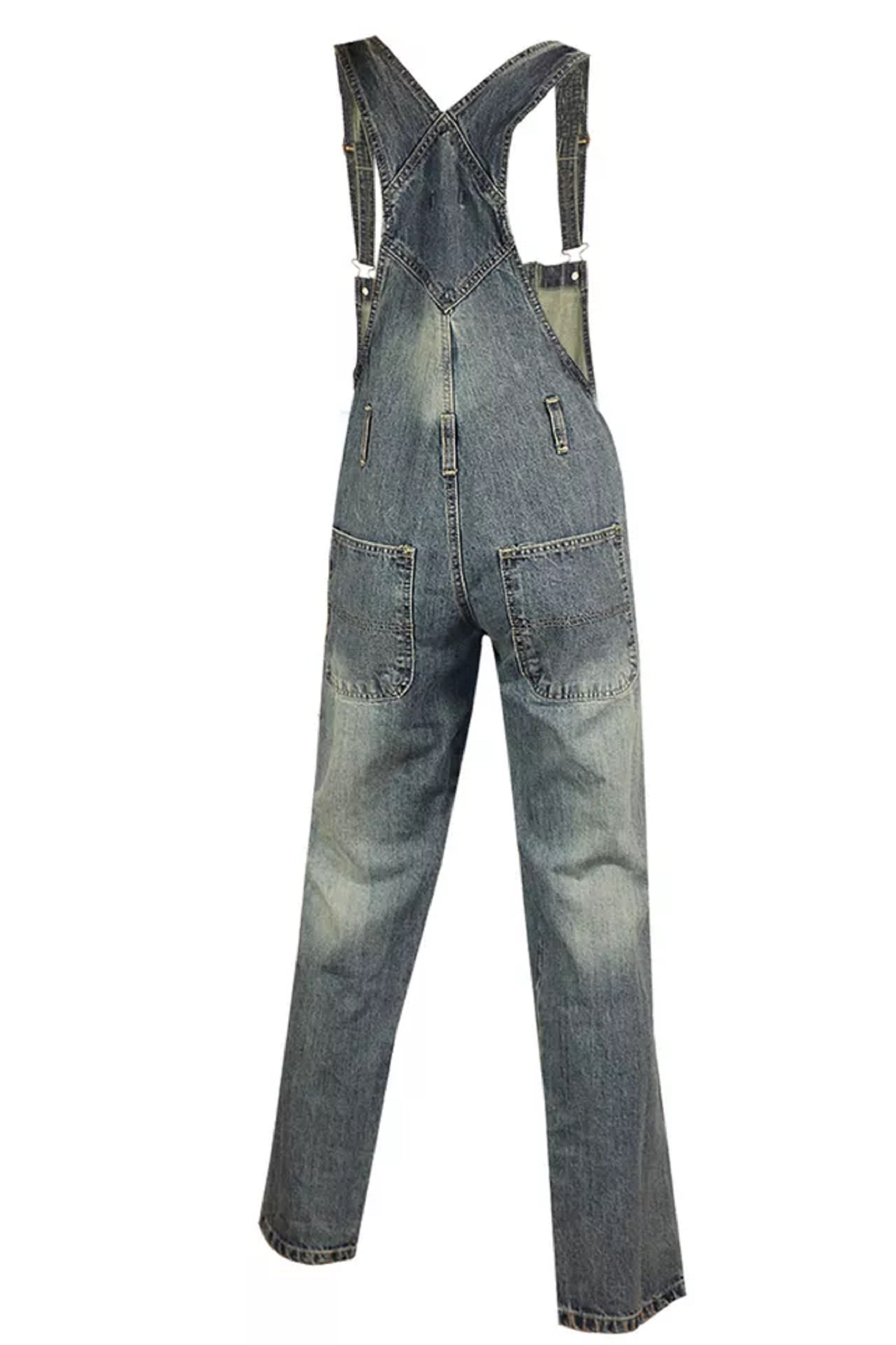 Women’s Straight Leg Blue Denim Dungarees, Plus Size | Clove Jeans