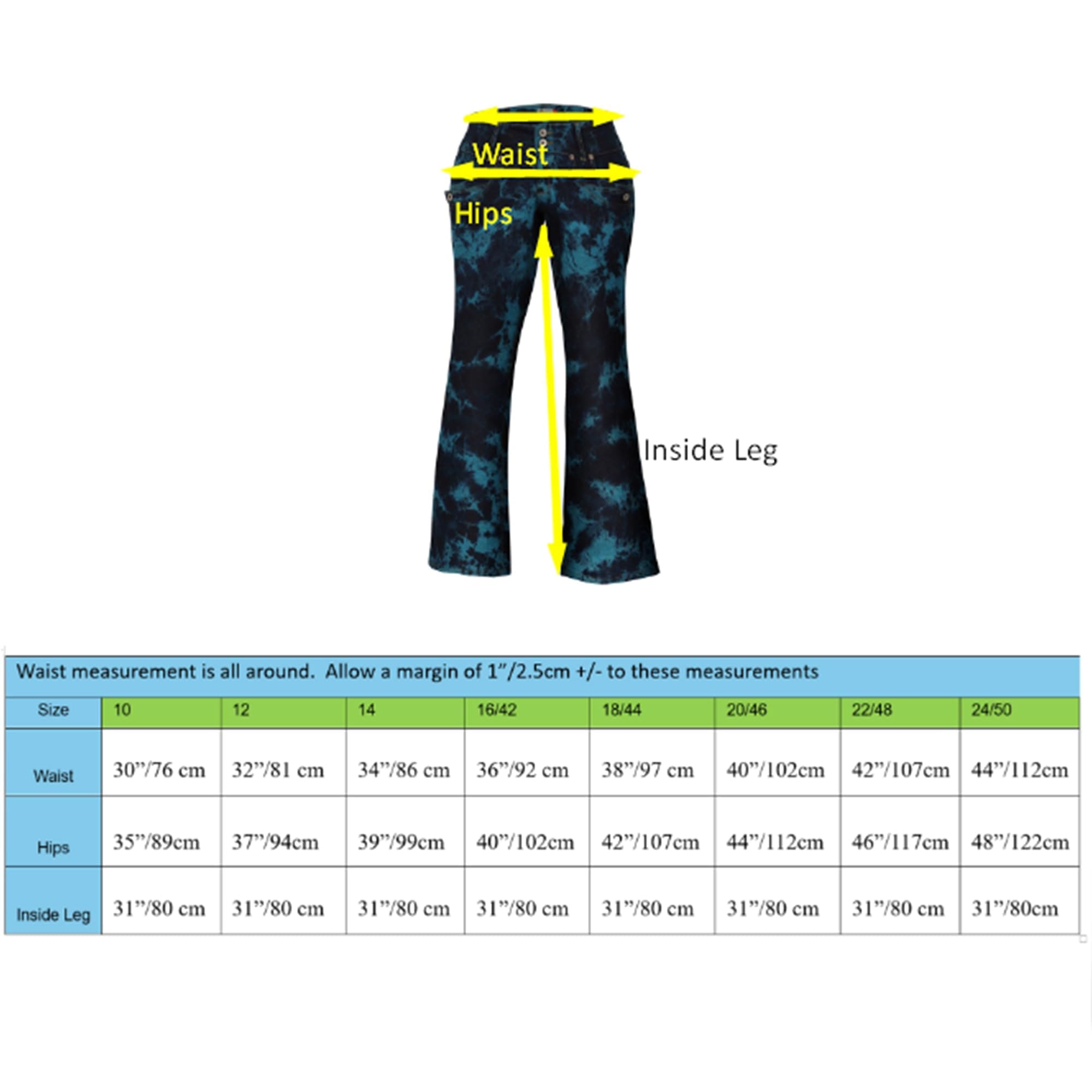 Womens Tie Dye Bootcut Jeans - Low Rise & Plus Size | Clove Jeans
