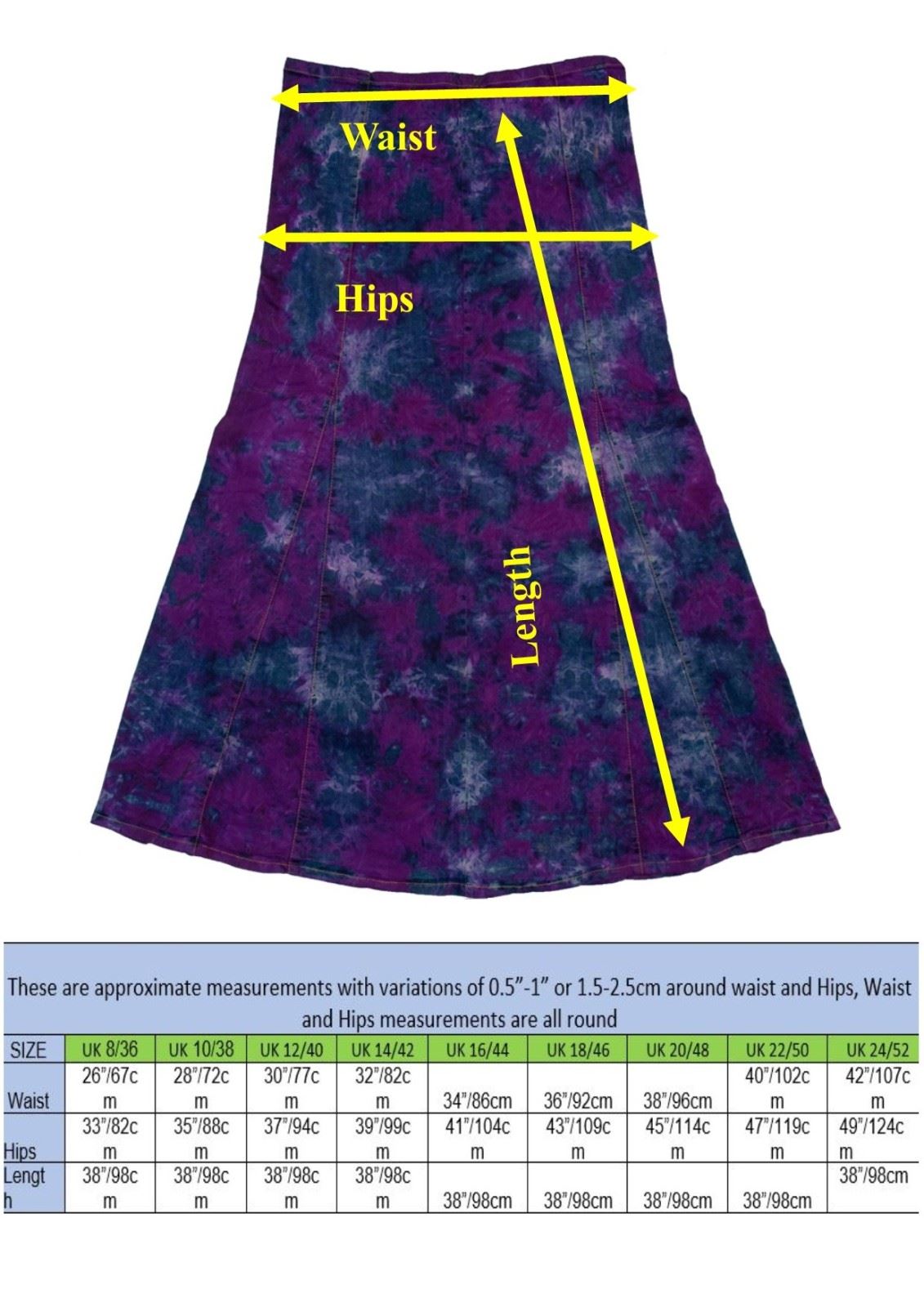 Womens Long Skirt Length 28 Inch